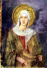 Santa Chiara, particolare del dipinto di Simone Martini