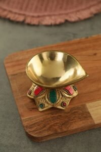 brass decorative pooja diya