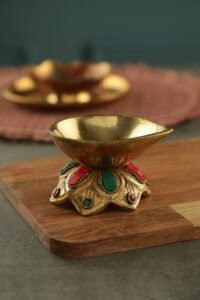 brass decorative pooja diya