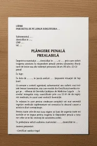 model plângere penală lovire