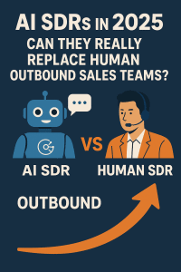 AI SDR vs Human SDR in outbound sales 2025 illustration