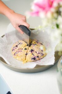Blueberry pistachio scones made with sourdough discards