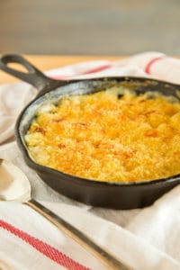 cast iron skillet mac and cheese, via goodfoodstories.com