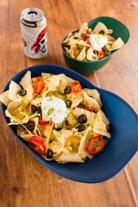 nachos served in baseball helmets, via www.www.goodfoodstories.com