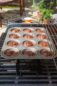 baking brownies on the grill