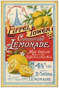 Eiffel Tower Concentrated Lemonade, 1900 - Canvas Gallery White