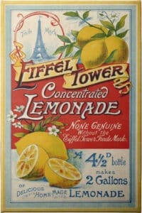Eiffel Tower Concentrated Lemonade, 1900 - Unframed Canvas Unframed Canvas