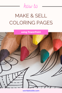 How to make colouring pages to sell Pinterest pin