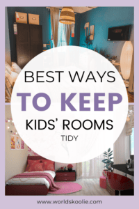 Time and money-saving ways to keep kids bedrooms clean Pinterest pin