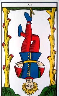 carte du tarot, le pendu