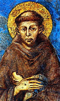 San Francesco, particolare del dipinto di Cimabue