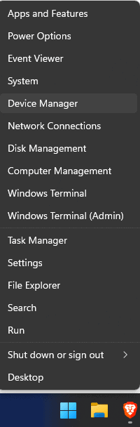 windows right click start menu dropdown
