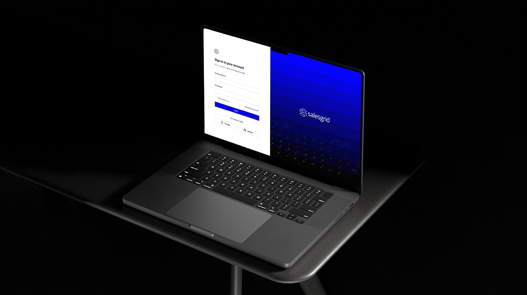 Tela de login do sistema SalesGrid com a identidade visual aplicada