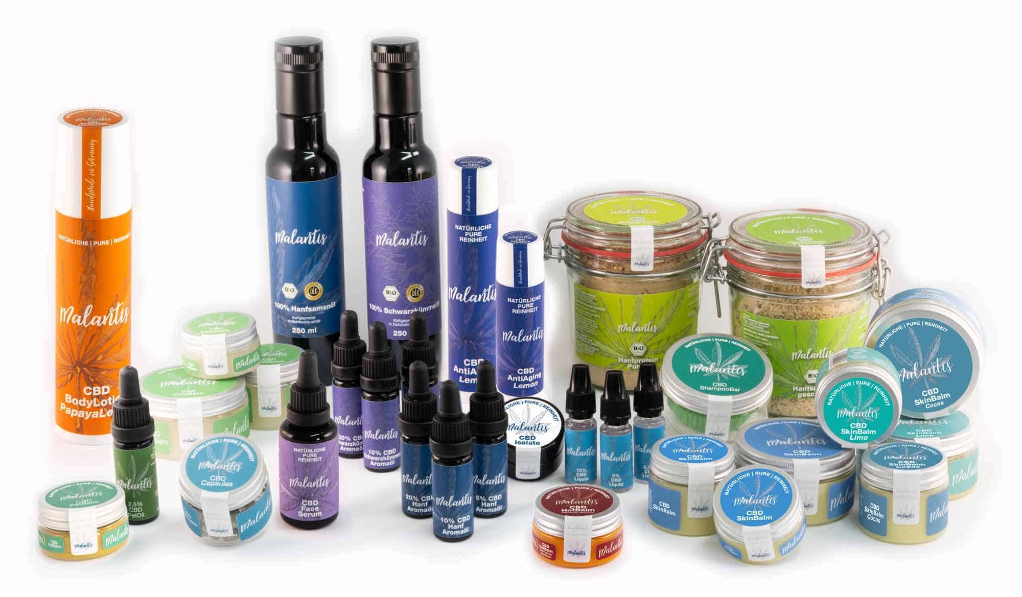 Malantis Produktübersicht B2B CBD WhiteLabel