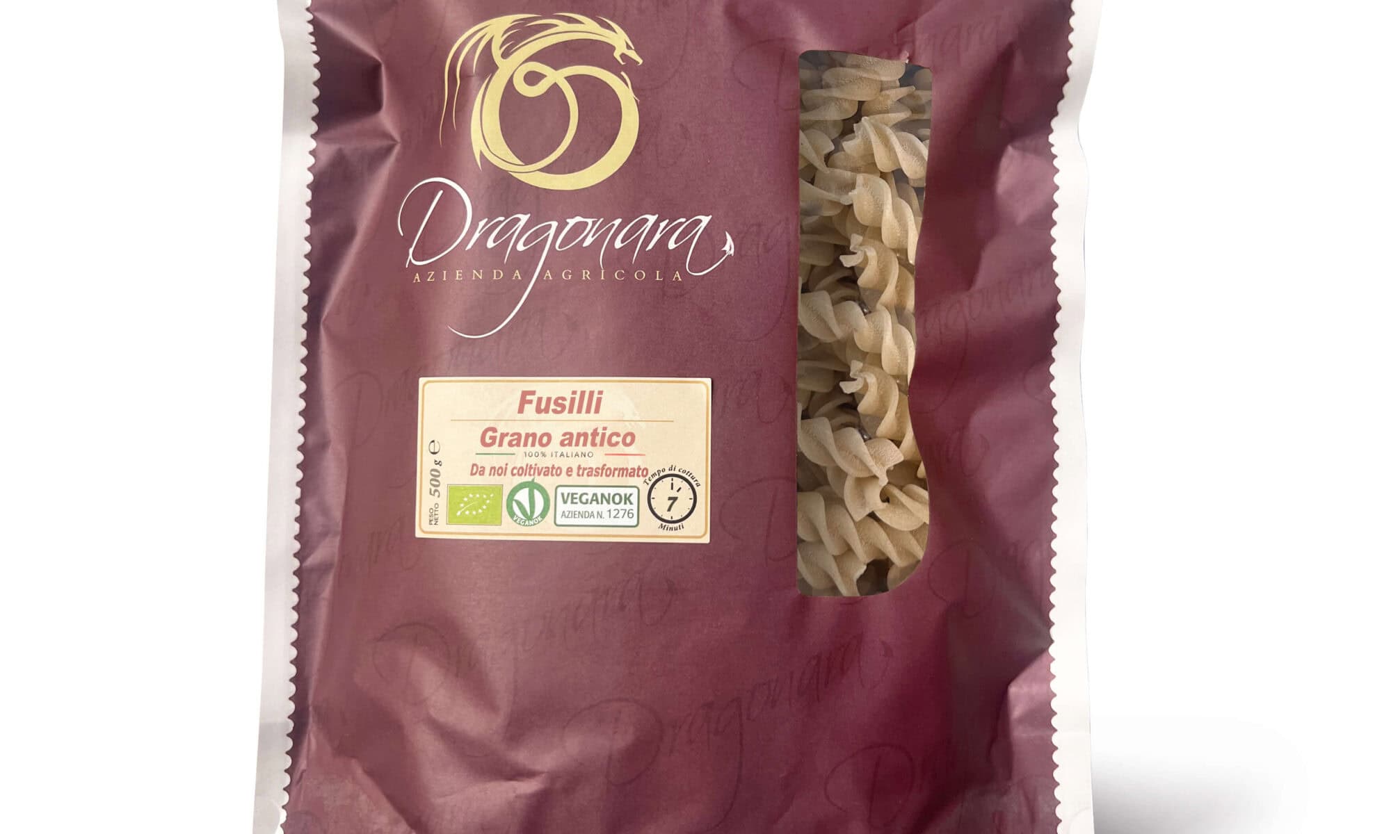 alt text=fusilli biologici di grani antichi dragonara