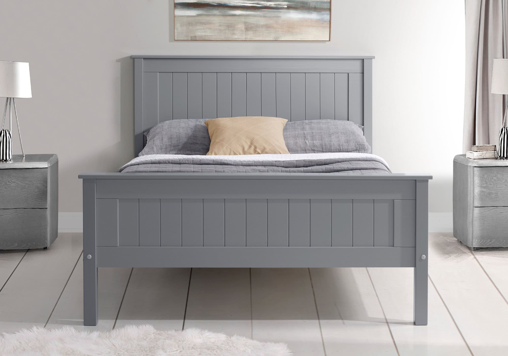 Limelight Taurus High Footend Wooden Bed Grey