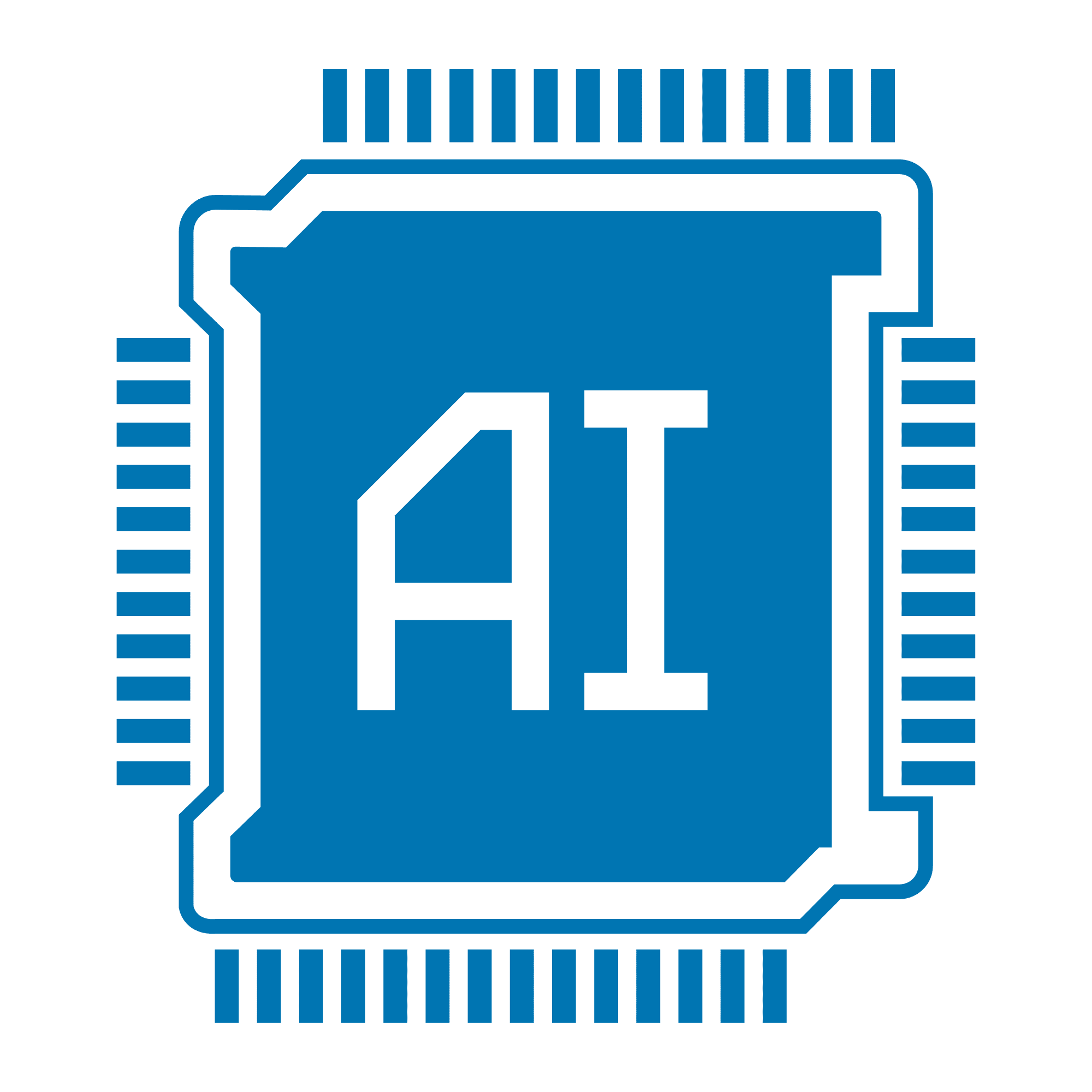 computer chip with AI written in the middle