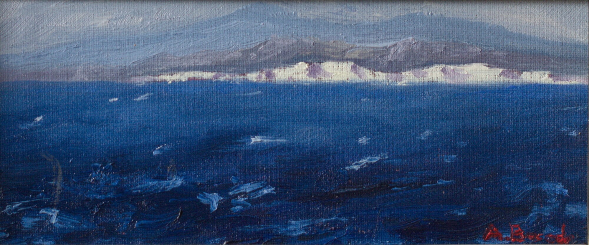 View of Corsica from Santa Teresa di Gallura oil painting by Andrea Bocedi