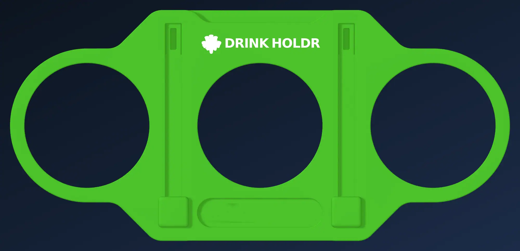 DrinkHoldr in de kleur Lichtgroen met het DrinkHoldr-logo erop geprint