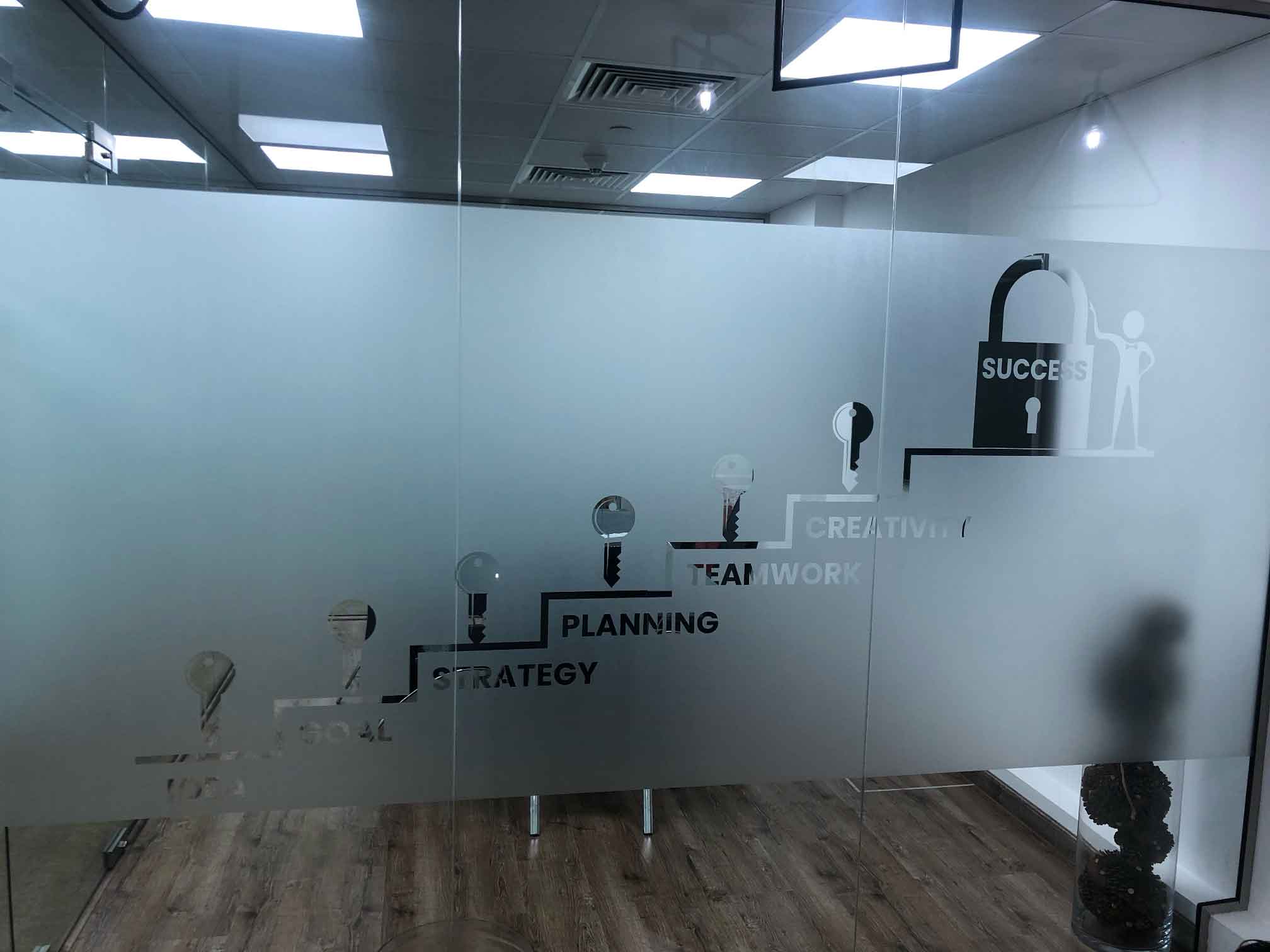frosting film custom cutting frosting sticker installation dubai