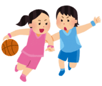 バスケットボールをする女の子たち