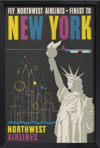 New York - Canvas on Board Black Shelf