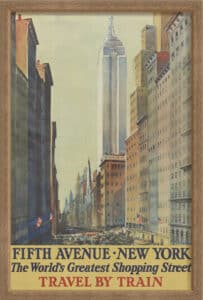 Fifth Avenue, New York - Canvas on Board Coyote Oak Shelf