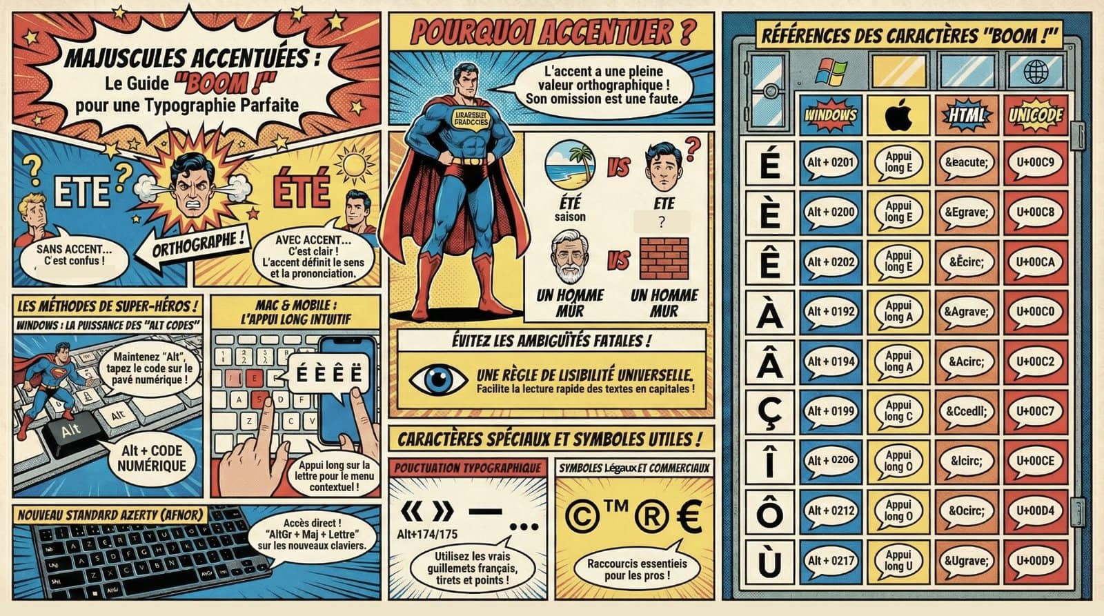 Caractères spéciaux & majuscules accentuées : le guide ultime
