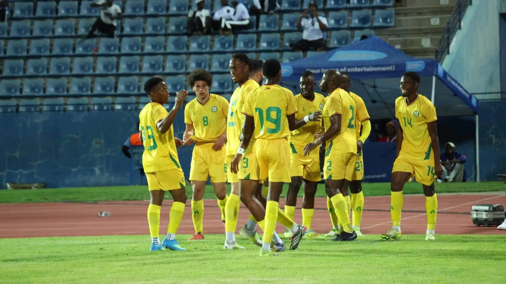 The Warriors celebrating in Botswana