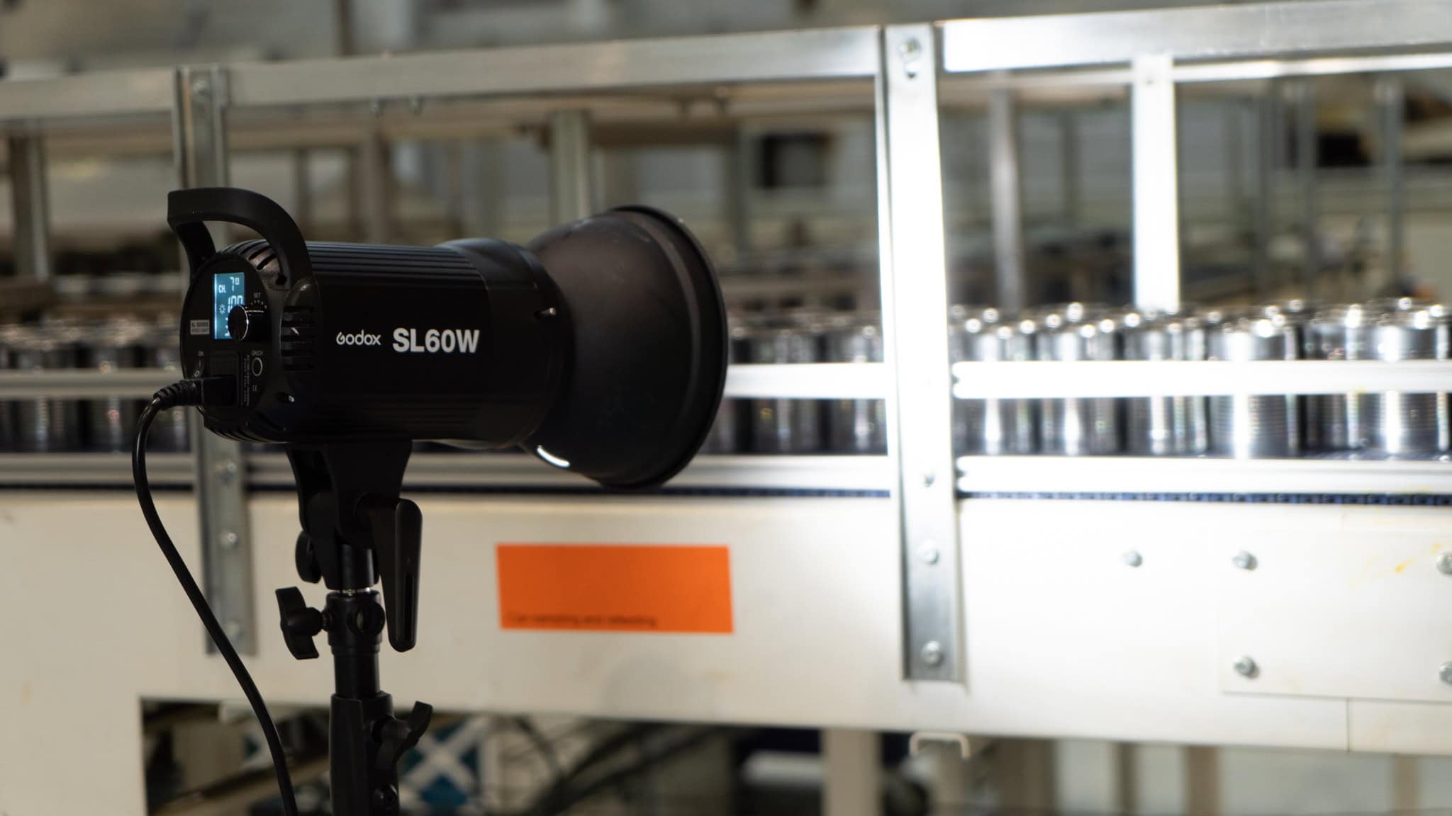 Safety Video 01 A safety video behind the scenes photo of Crown packaging lit by a professional light