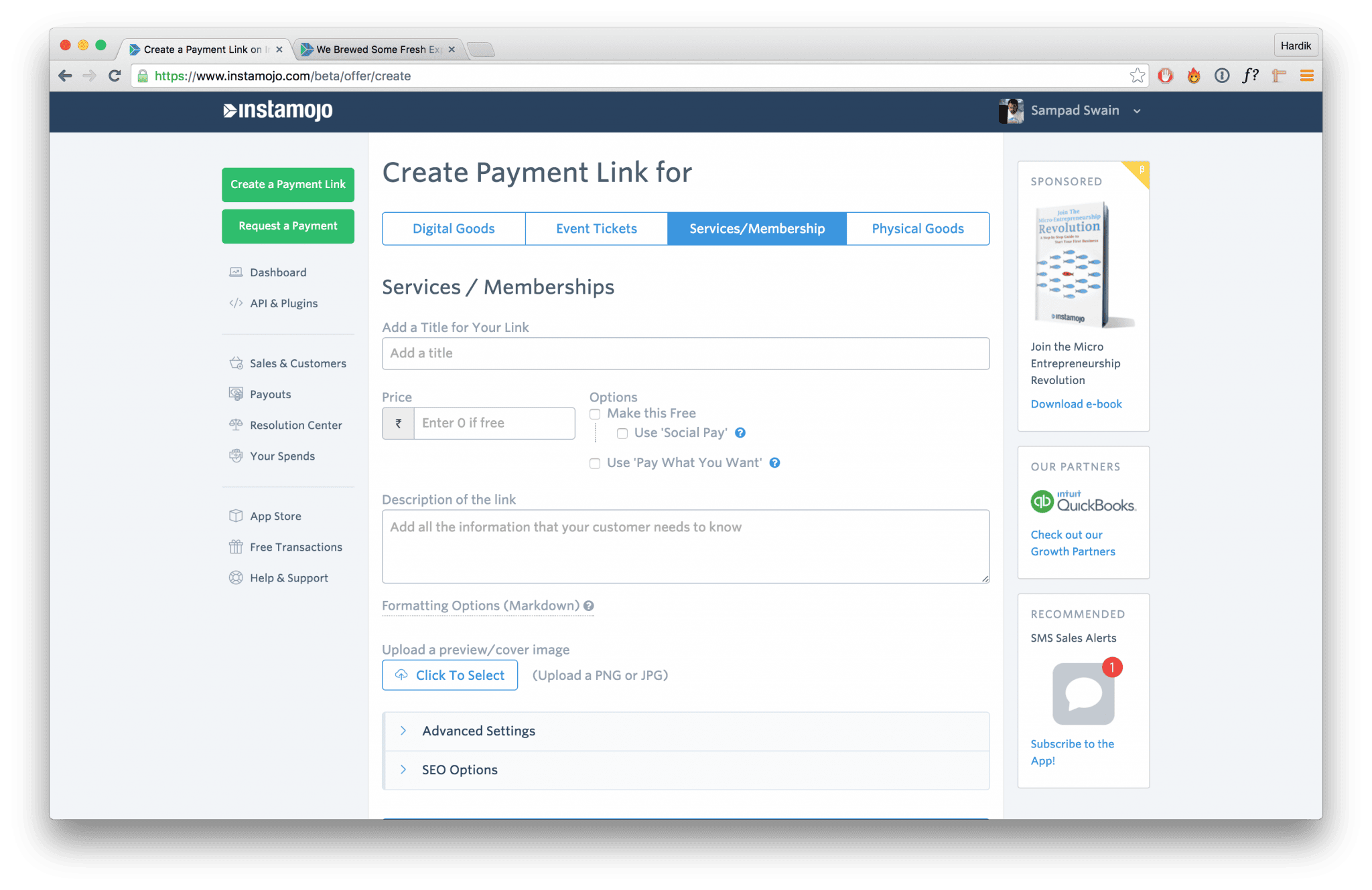 how to create payment links