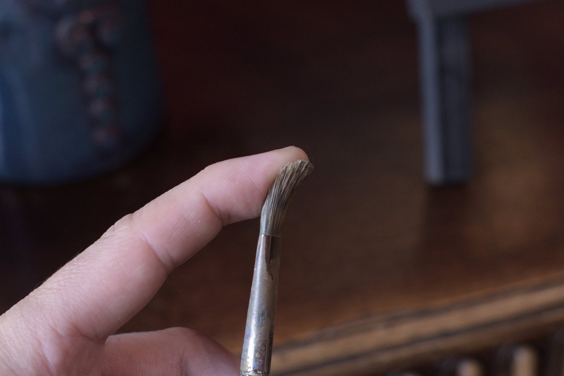 Flexible hair of a Rosemary and Co long filbert oil painting brush
