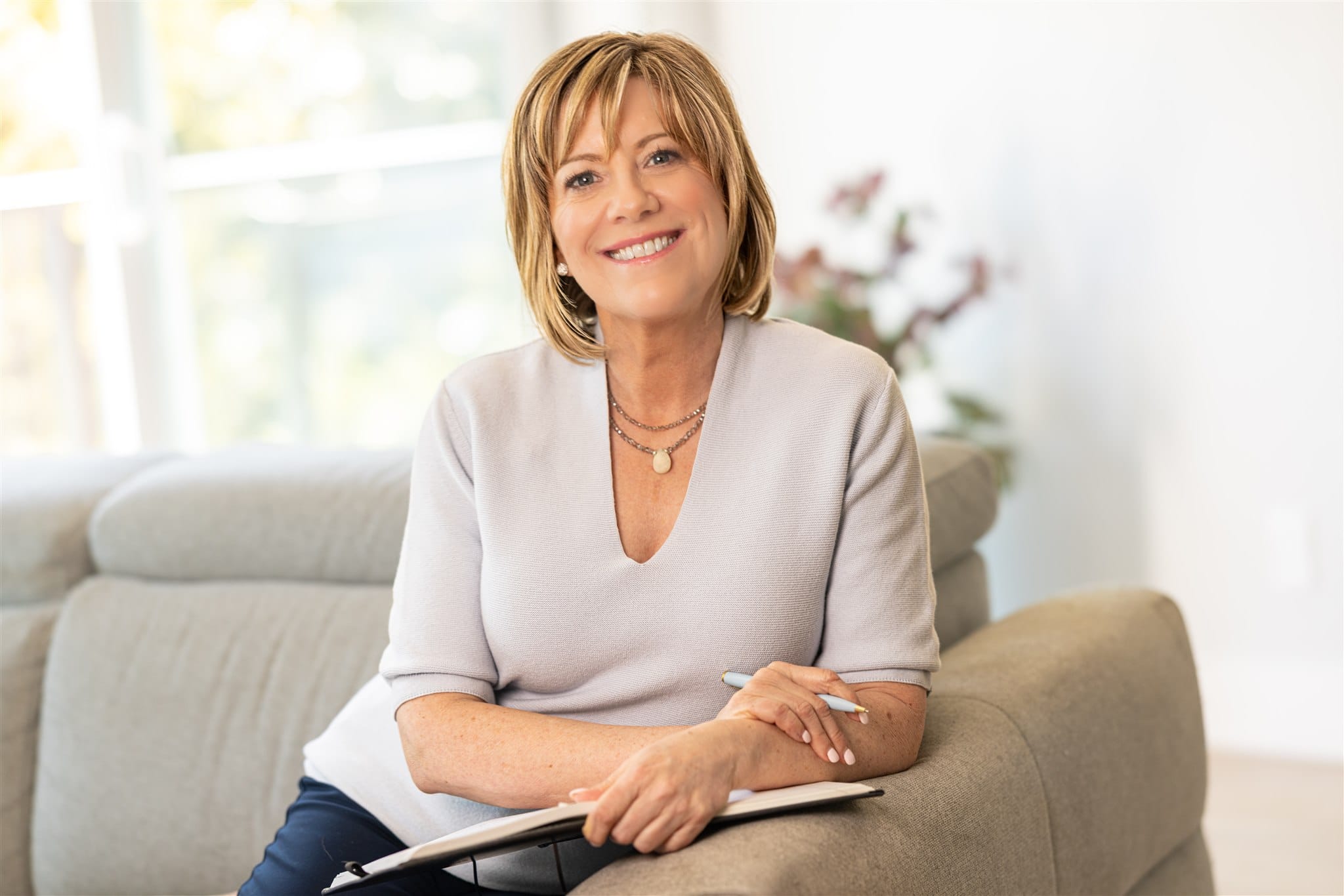 Diane Lloyd, midlife leadership coach and Certified Menopause Coaching Specialist, preparing her perimenopause masterclass