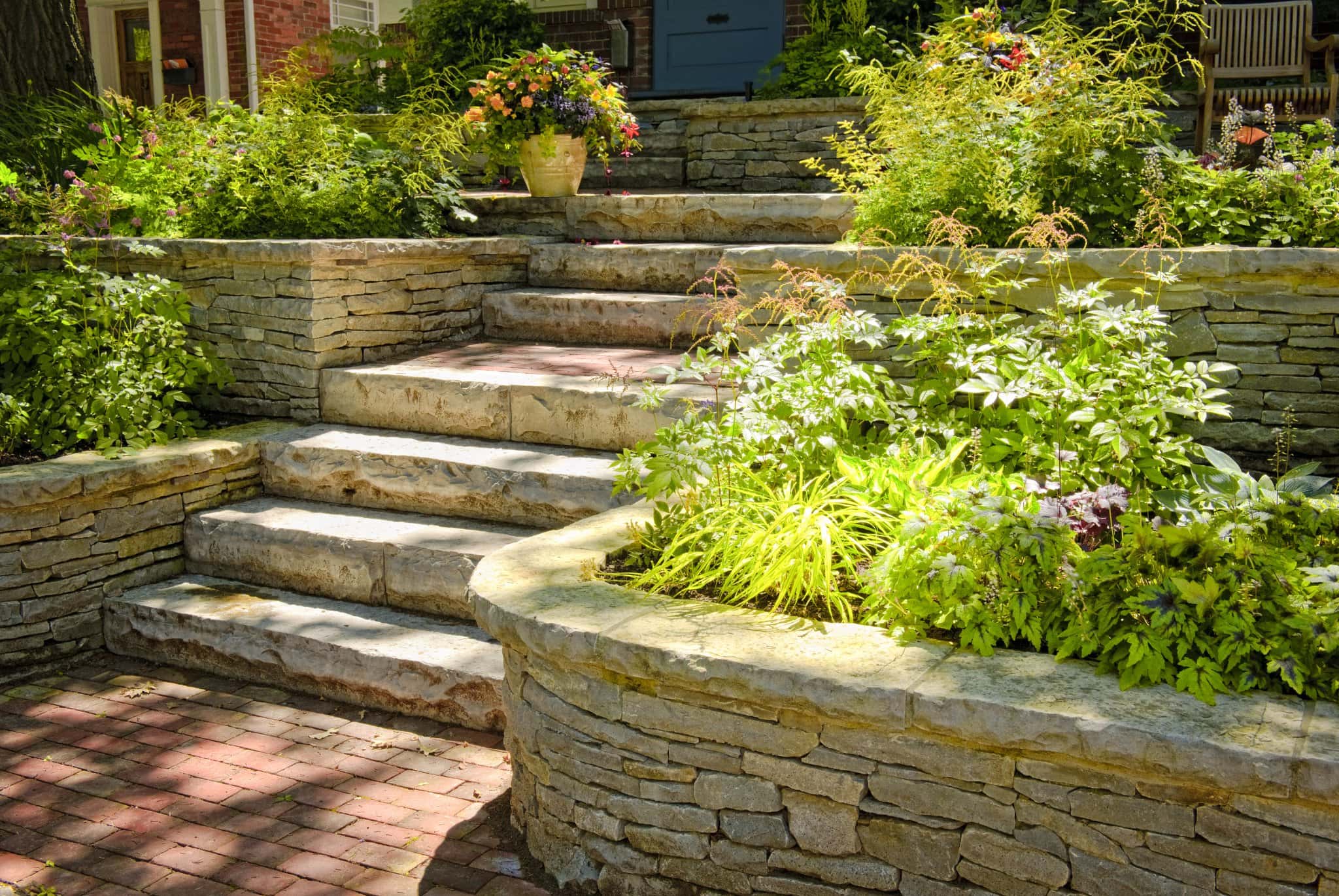 frontyard landscaping retaining wall