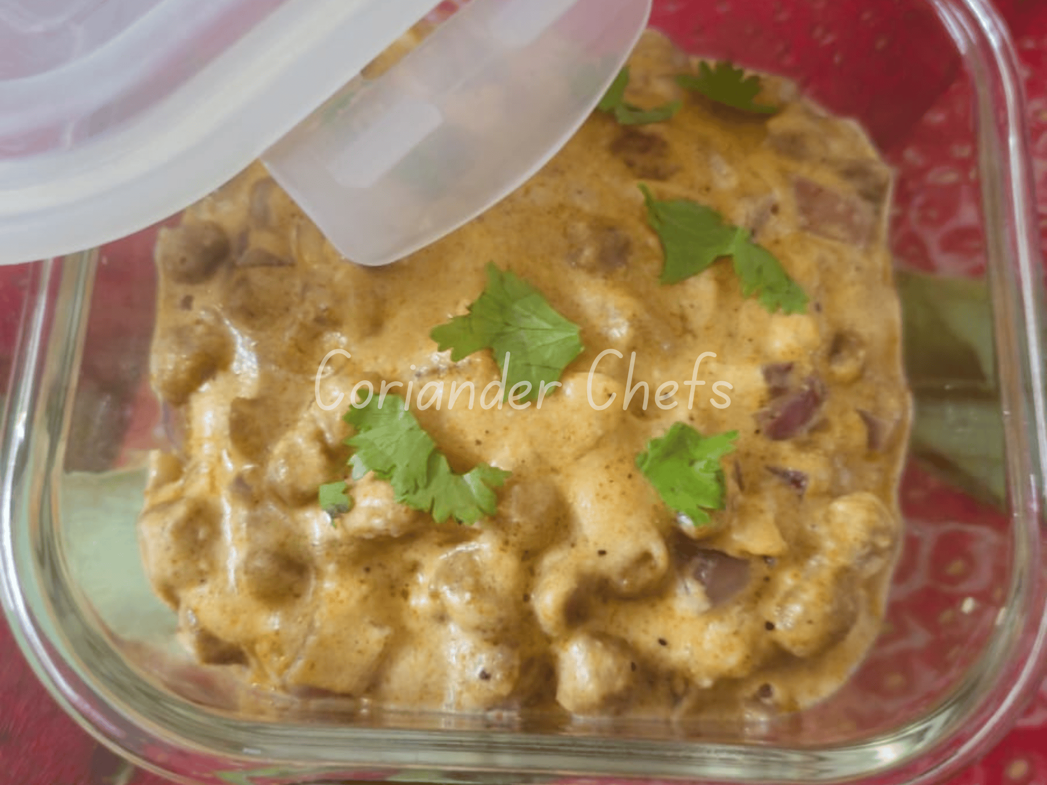 creamy coriander soya chunks