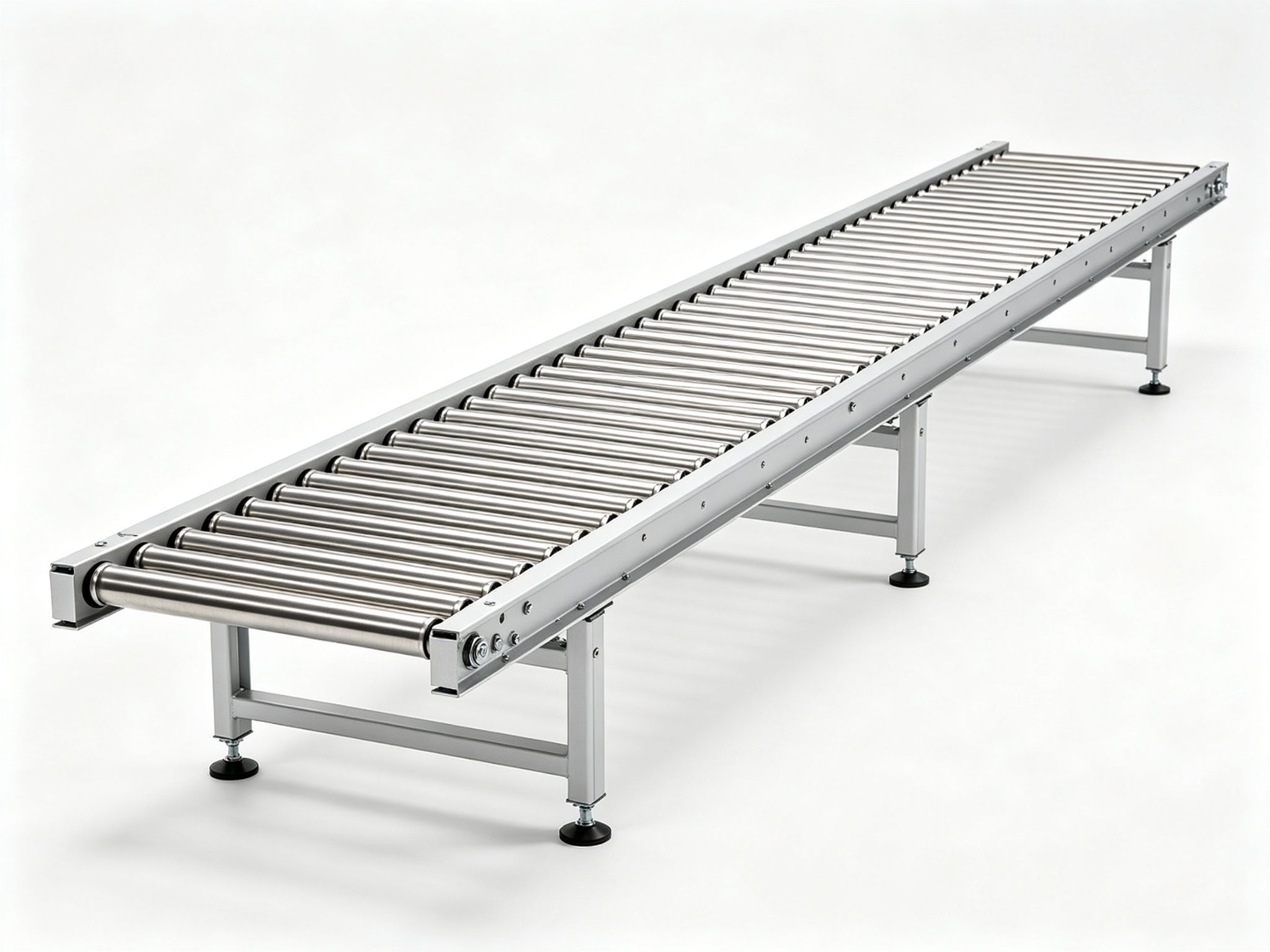 Unpowered gravity roller conveyor with galvanized steel rollers by SunAura Machinery