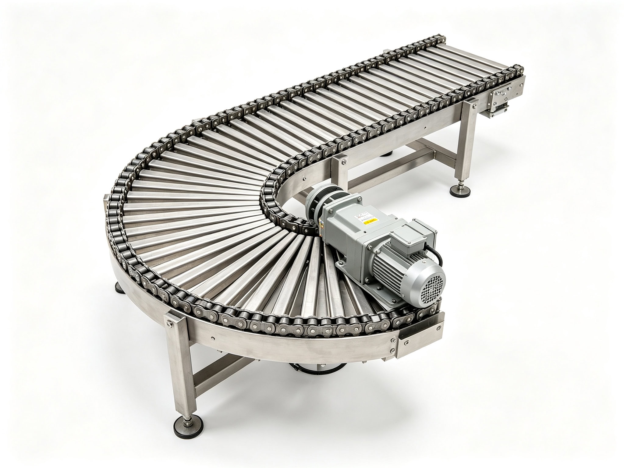 90 degree stainless steel chain plate slat conveyor system by SunAura Machinery