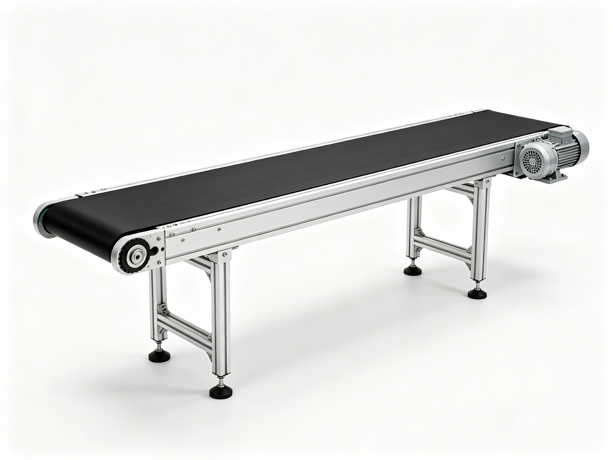 PVC belt conveyor on aluminum frame with adjustable speed by SunAura Machinery