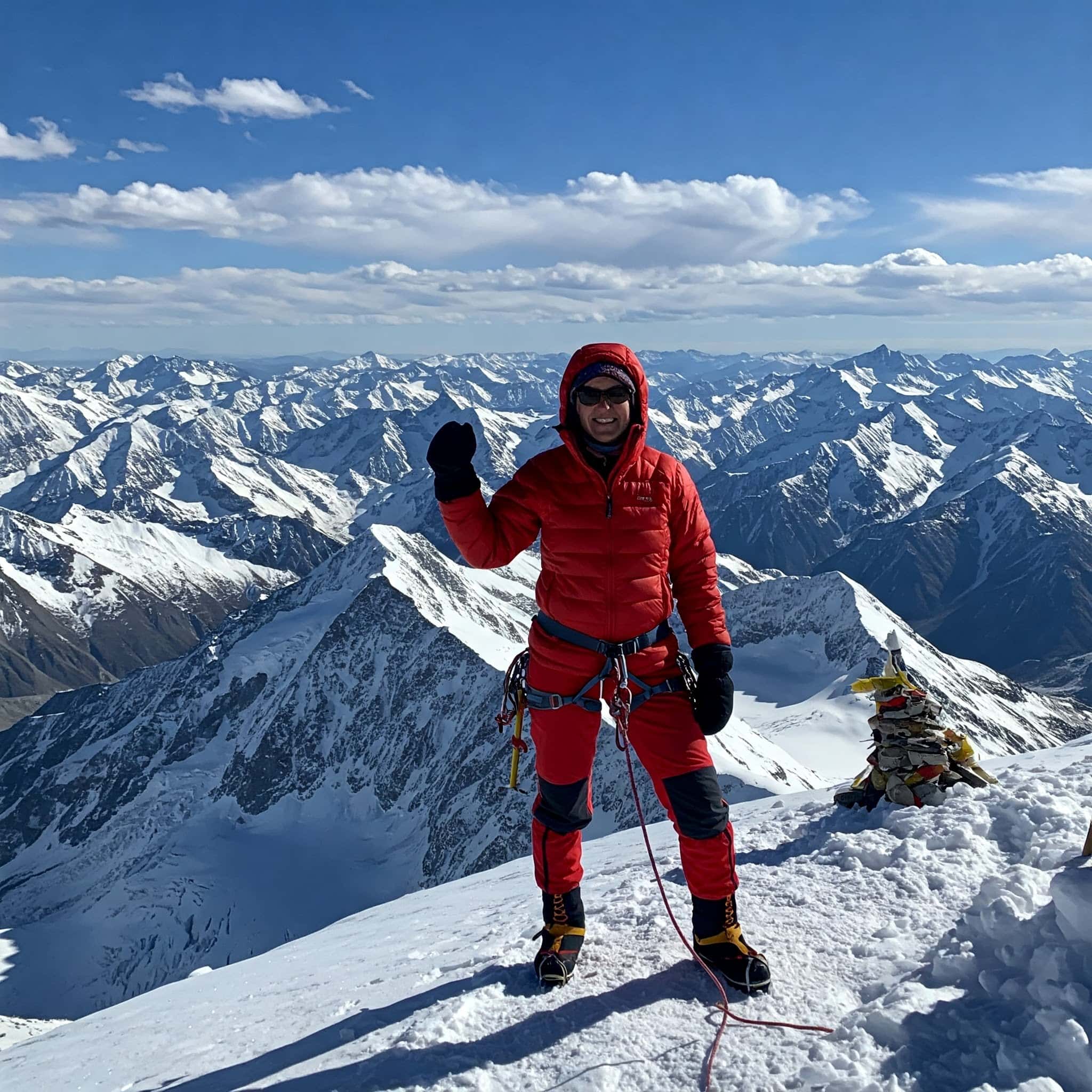 Someone standing on top of a mountain