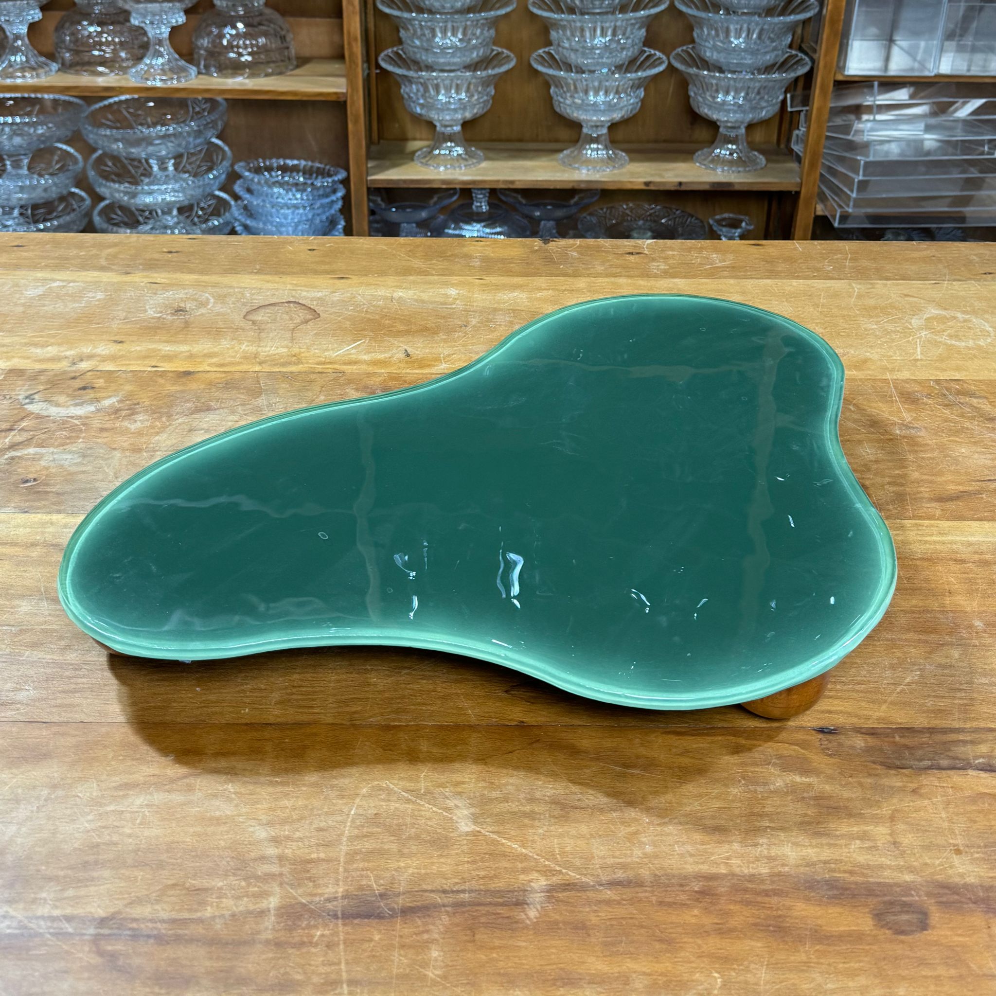 MINI MESA VIDRO VERDE MILITAR