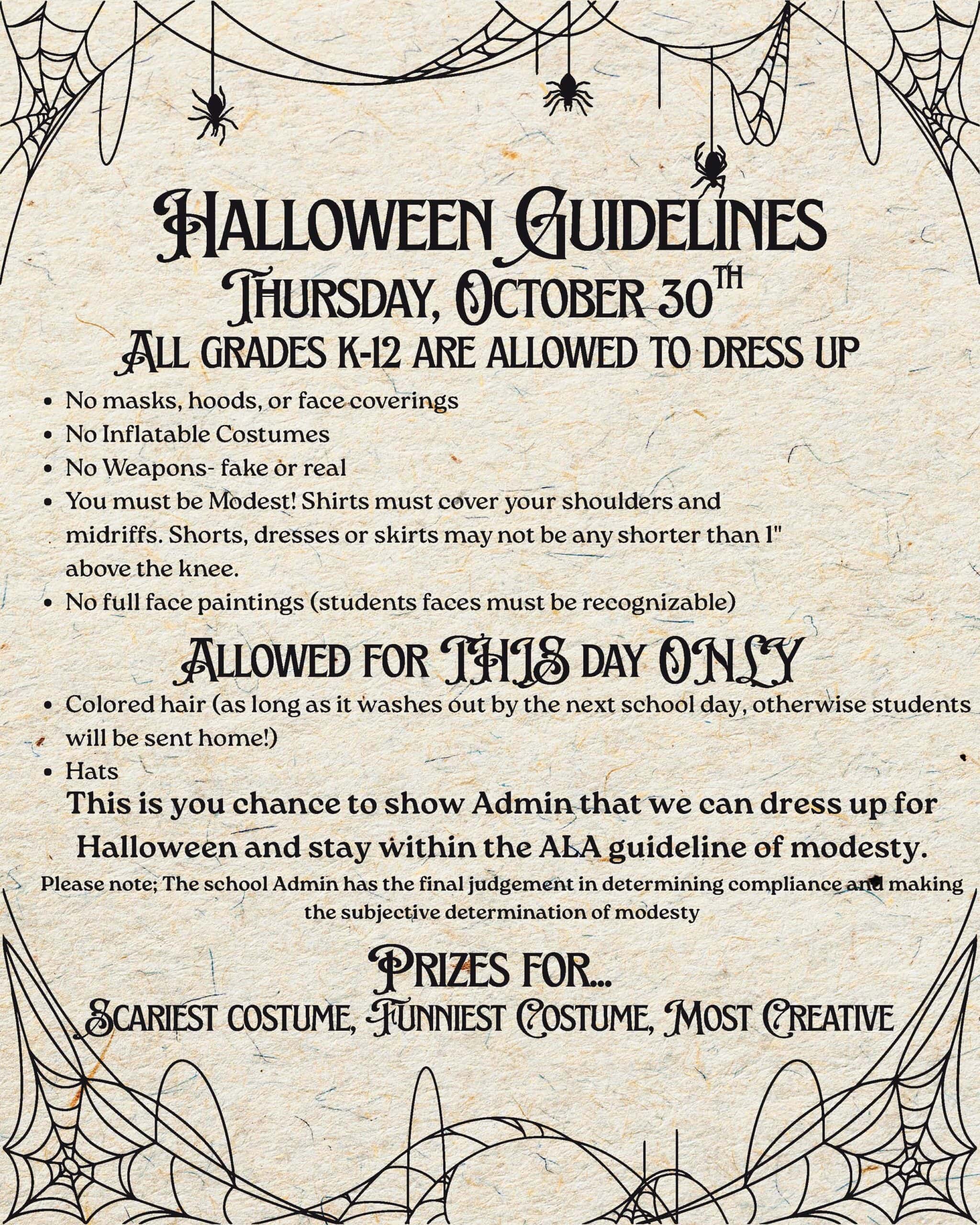 Halloween Guidlines