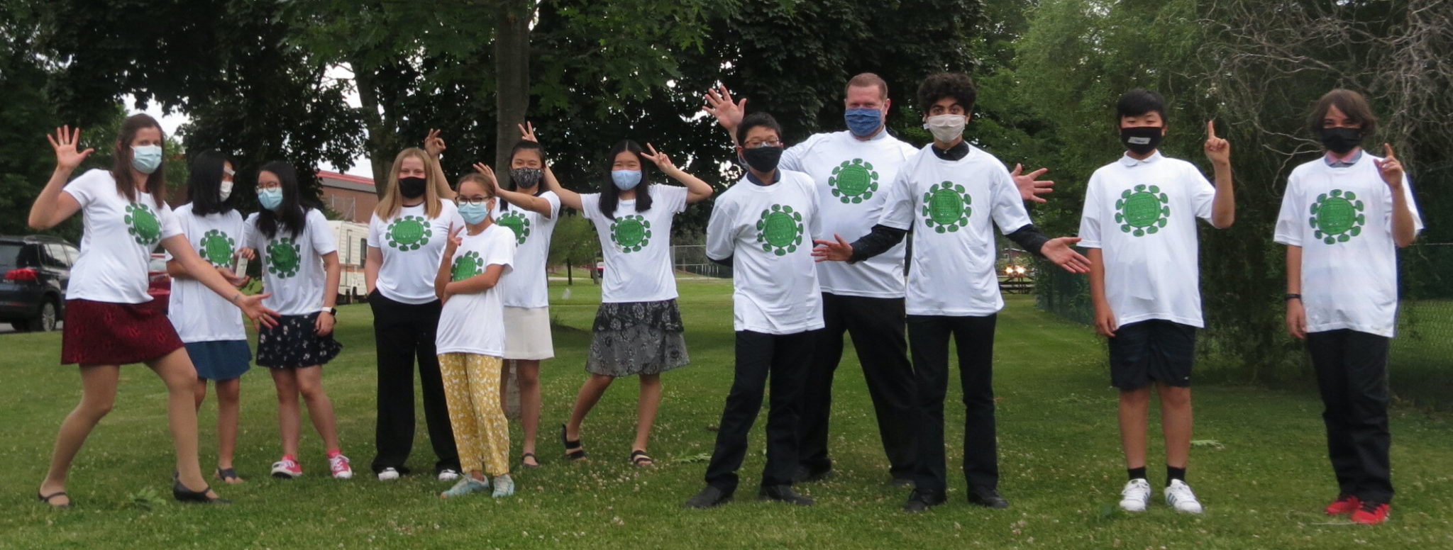 Students with a covid shirt on | Bishop Hamilton Montessori School in Ottawa