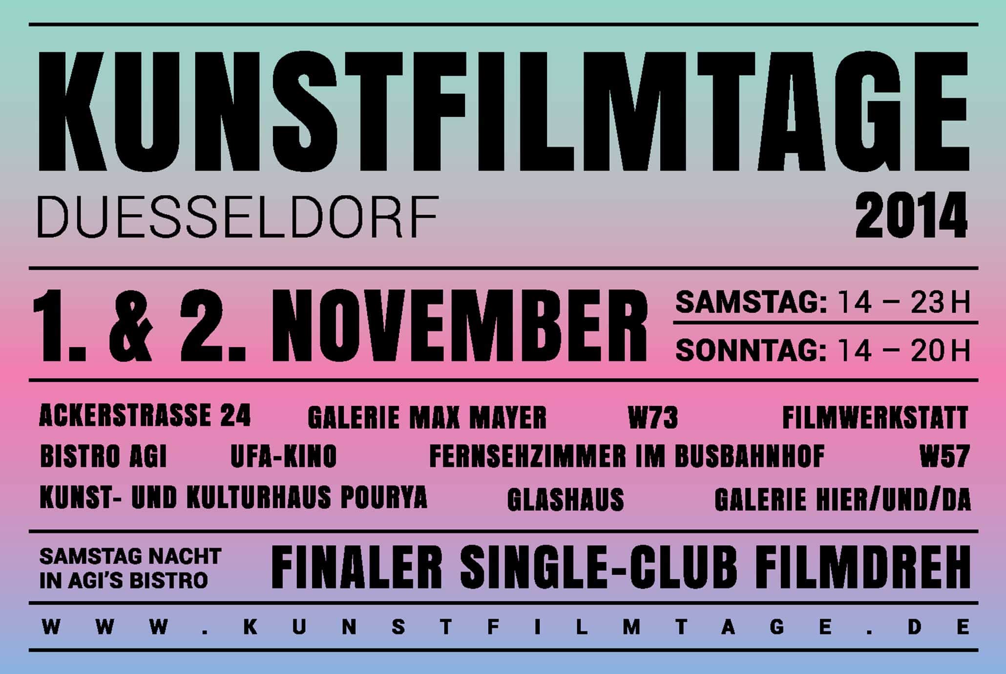 Kunstfilmtage Dusseldorf 2014 - excerpt of the poster
