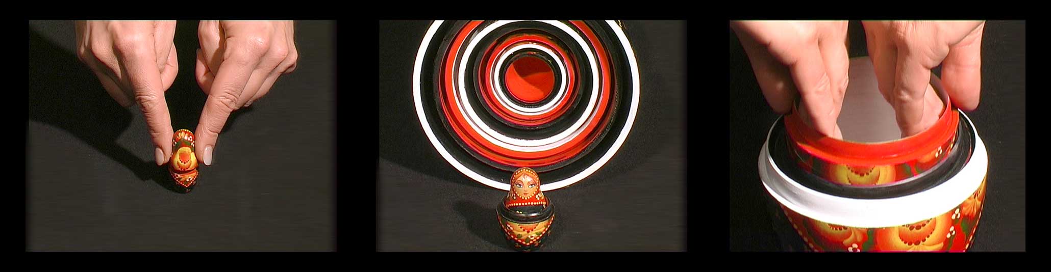 Multiple Madonna, 2002 / 2007, video triptych, Pal, mono, 9:00, loop. Video still.