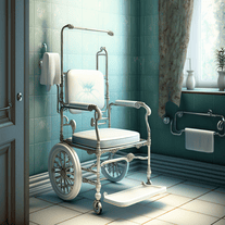 how to use a wheeled shower chair