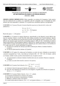 Examen resuelto EBAU Matematicas ccss II 2022 - murcia - convocatoria ordinaria