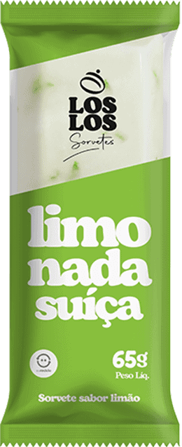 Sorvete sabor limonada suíça em uma embalagem da marca Los Los.