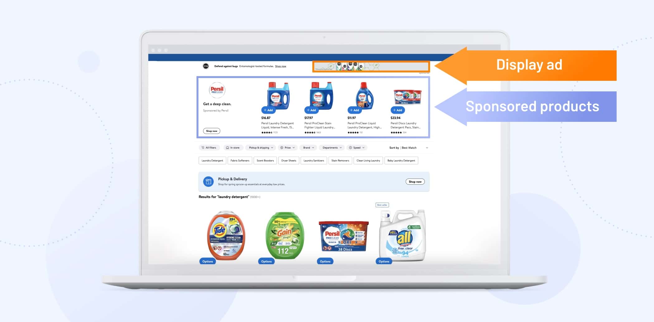 Walmate retail media ads example - Xenoss blog - Retail Media Advertising