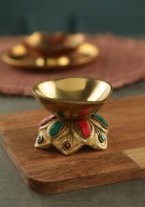 brass decorative pooja diya