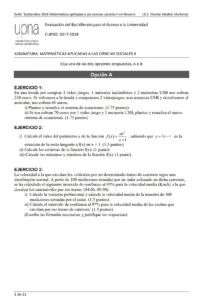 Examen resuelto EBAU Matematicas CCSS II 2018 - Navarra - convocatoria extraordinaria